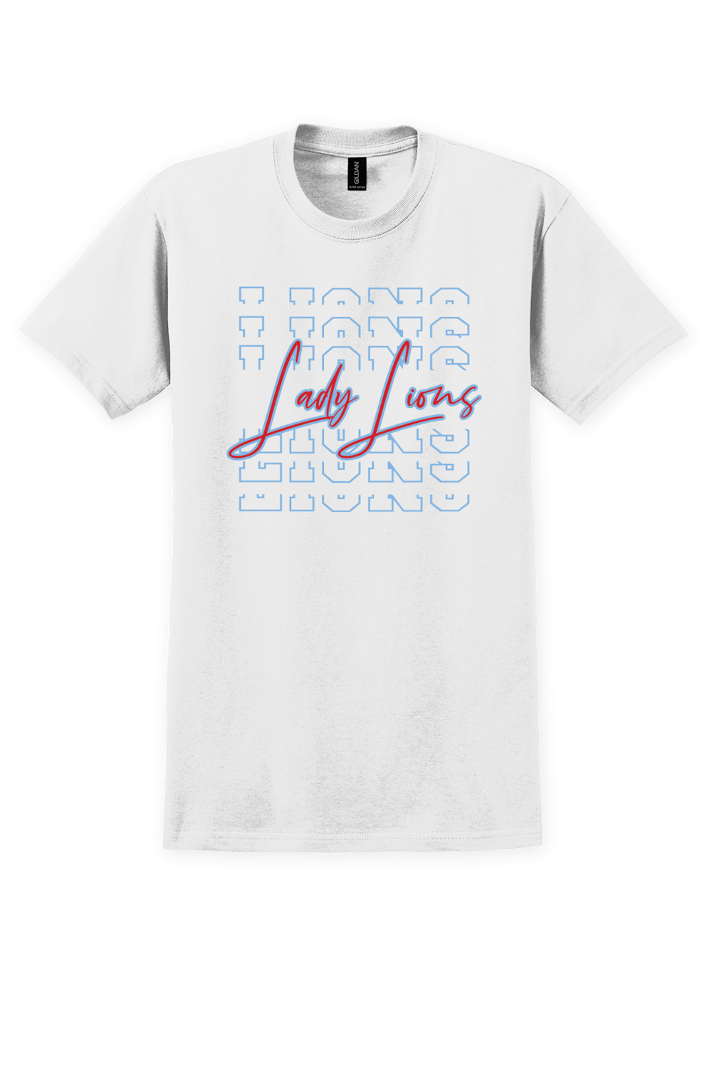 White Lady Lions T-shirt with repeated Lions lettering